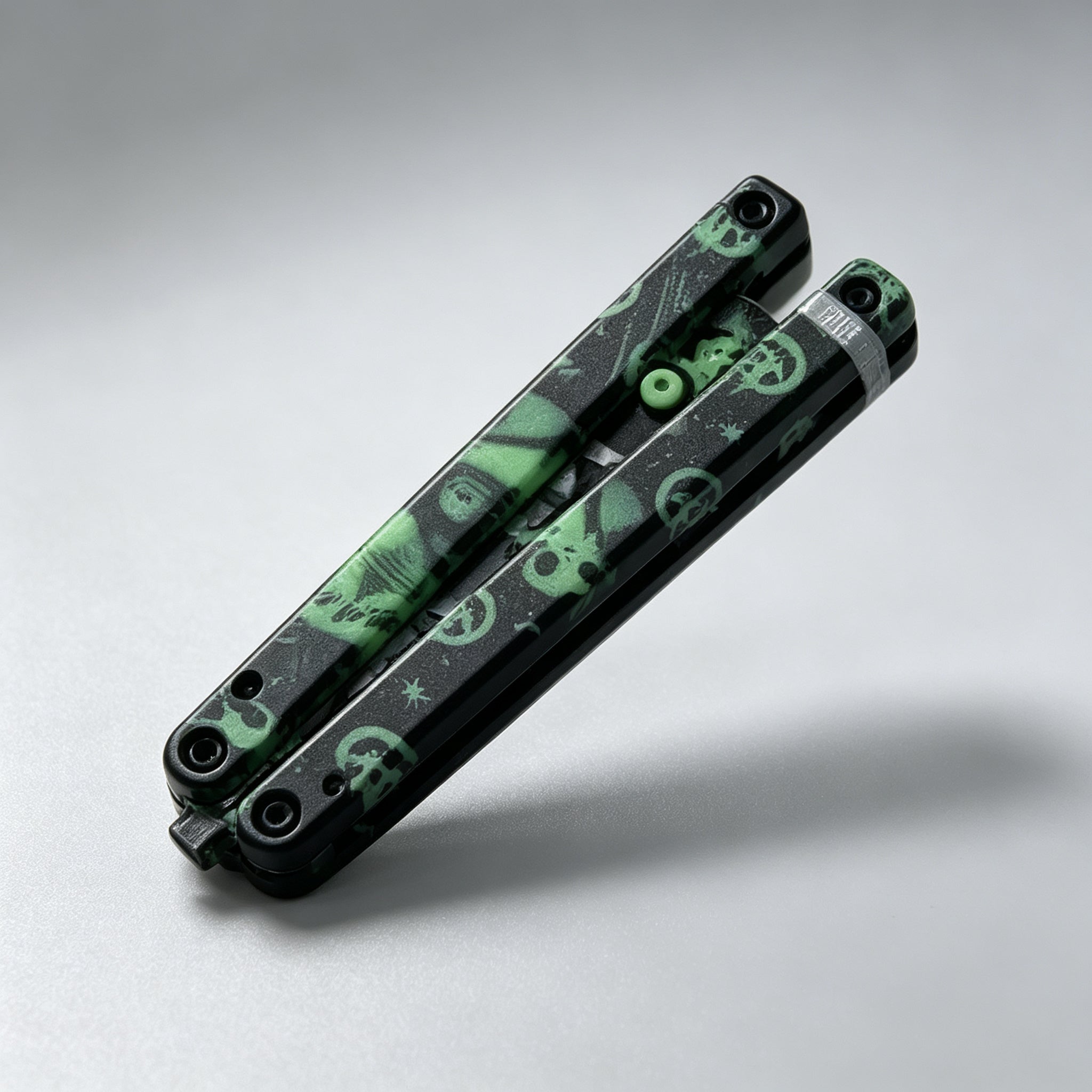 PH02 Butterfly Knife – Black Skull — view 2