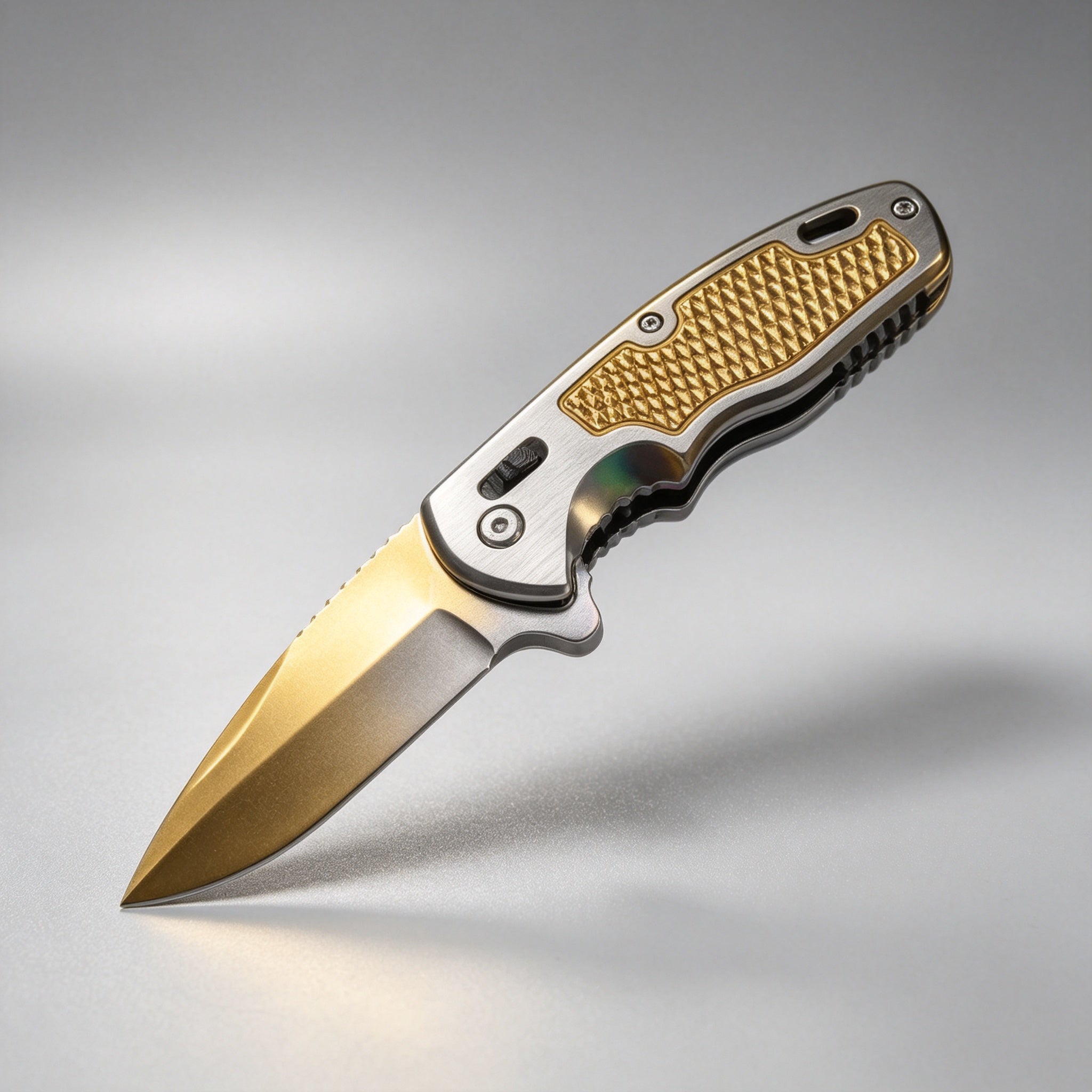 PH05 Folding Knife – Gold Titanium — view 2