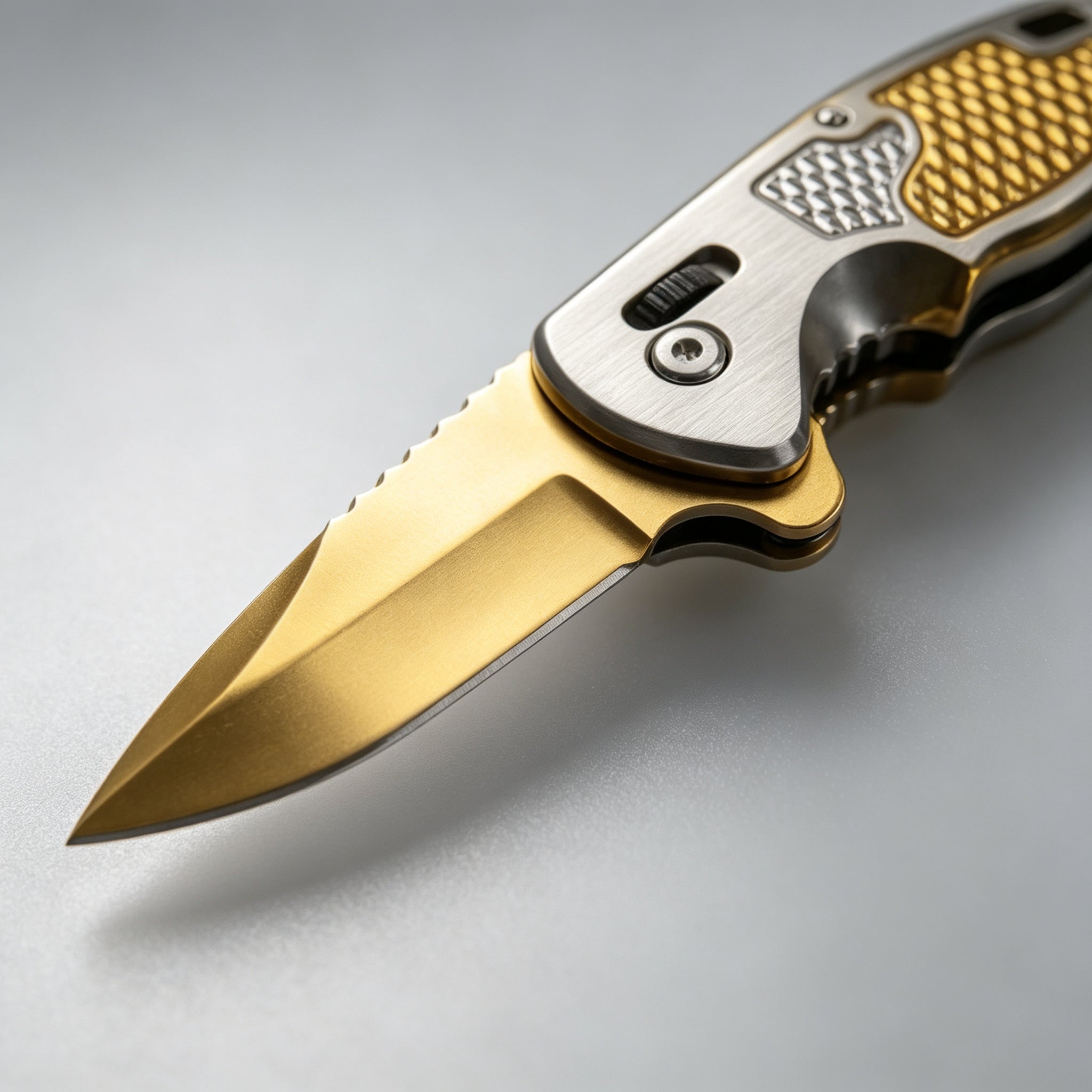 PH05 Folding Knife – Gold Titanium — view 3