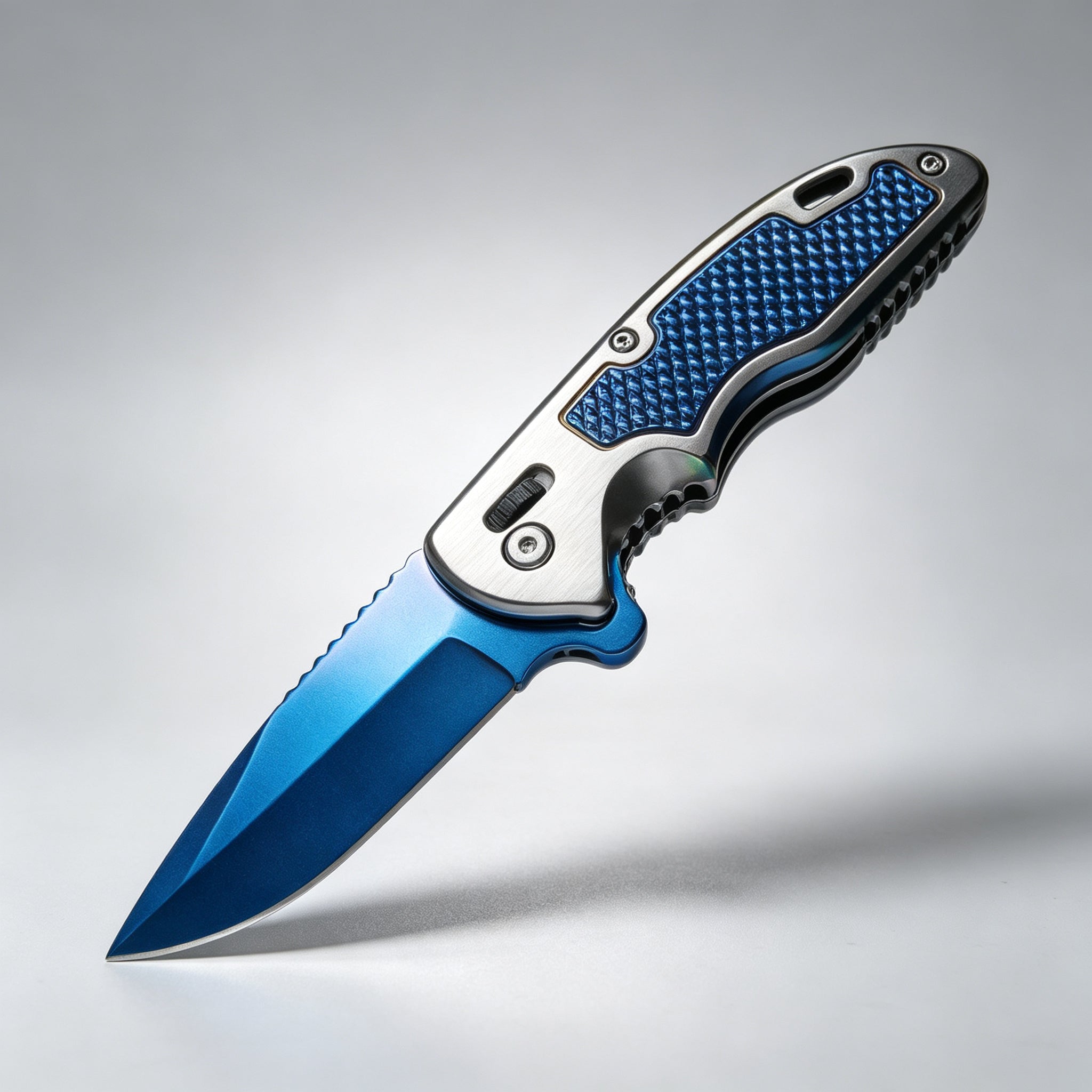 PH06 Folding Knife – Blue Titanium — view 2