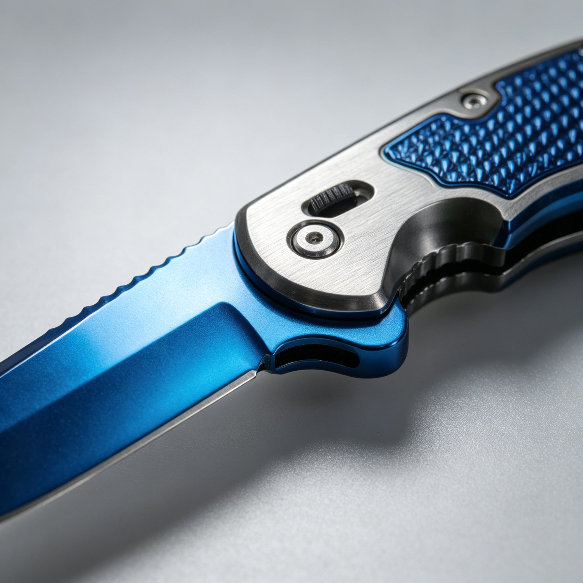PH06 Folding Knife – Blue Titanium — view 3