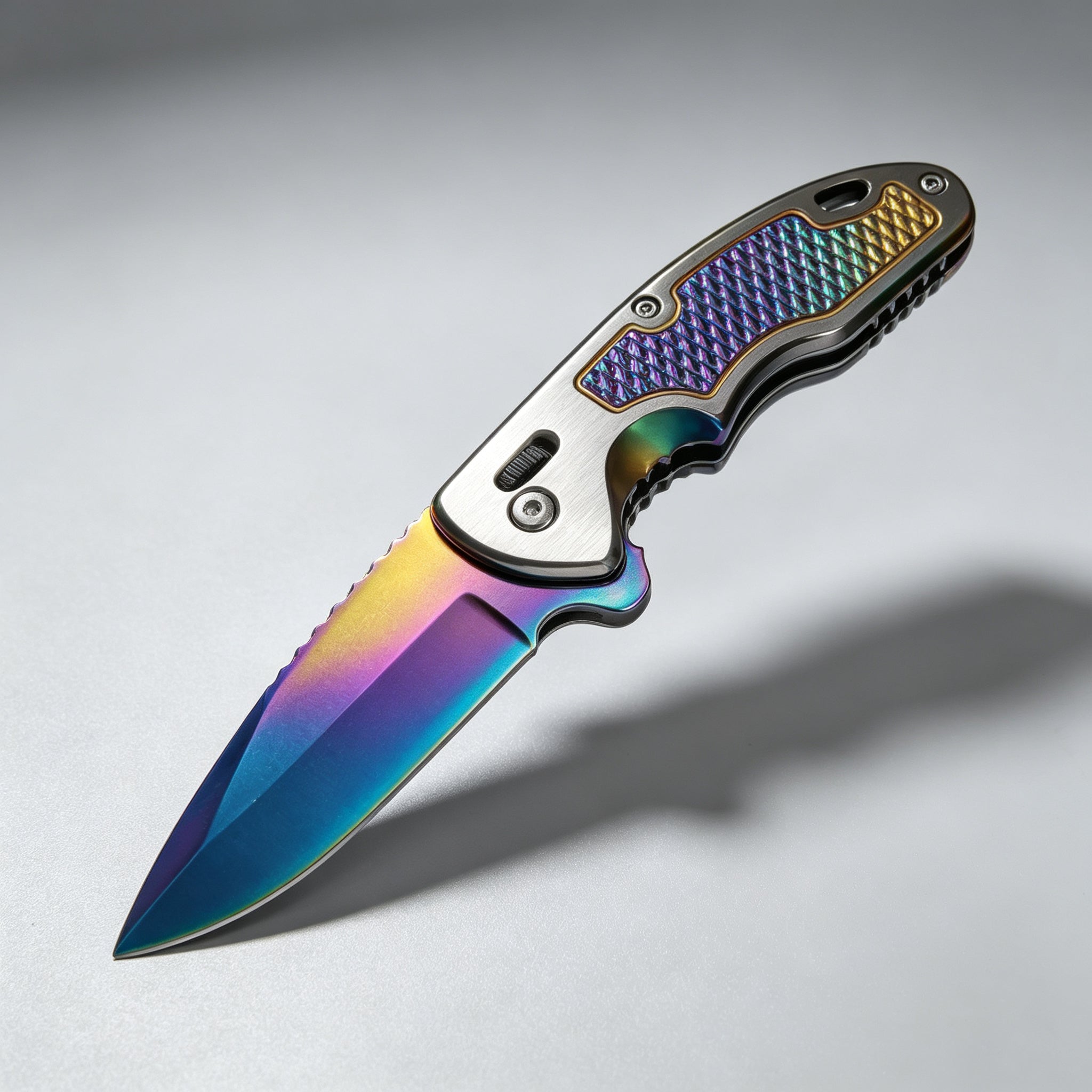 PH07 Folding Knife – Rainbow Titanium — view 2