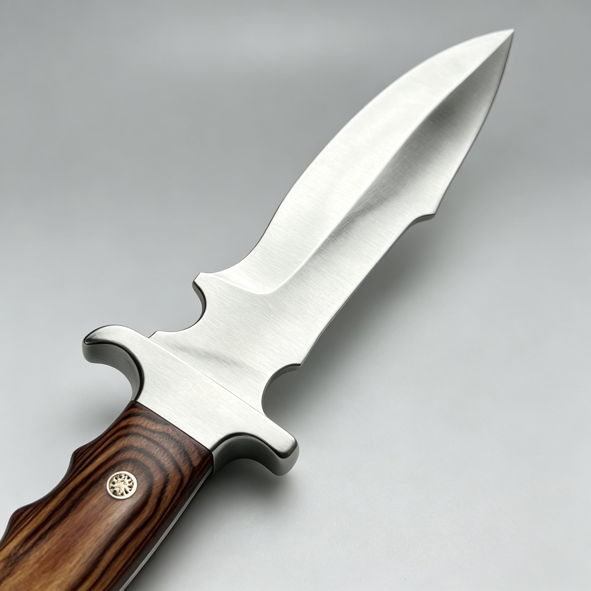 J19 Fixed Blade Outdoor Knife - 3R13 Stainless Steel Wood G10 Handle 320mm — view 3